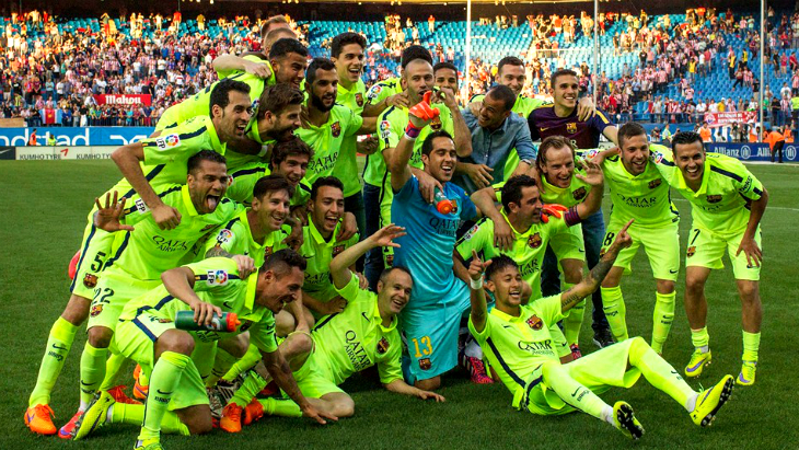 «Барселона» празднует чемпионство