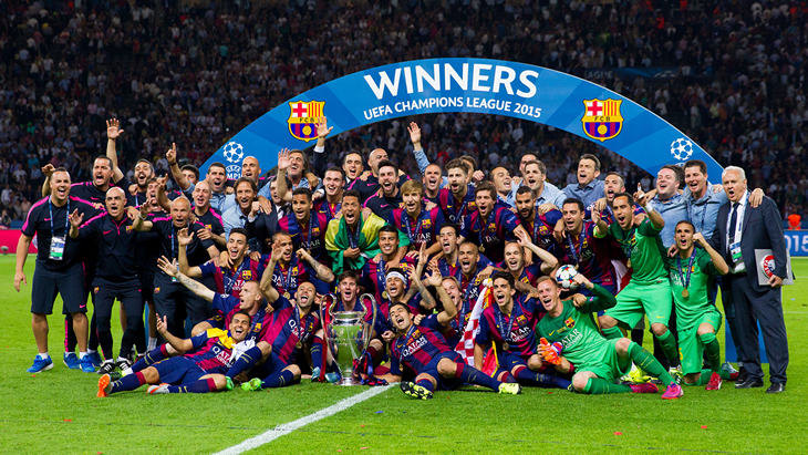 «Барселона» после победы в Лиге чемпионов