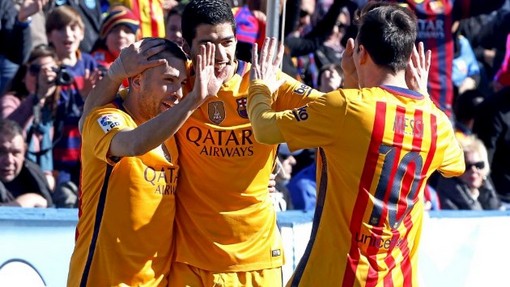 Радость игроков «Барселоны»