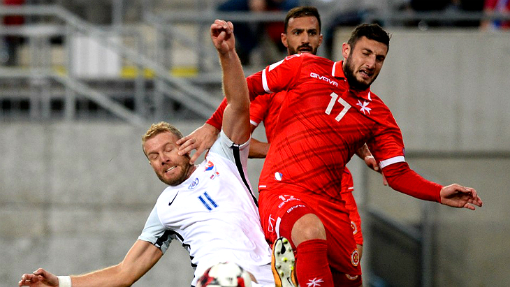 Фрагмент матча Словакия — Мальта