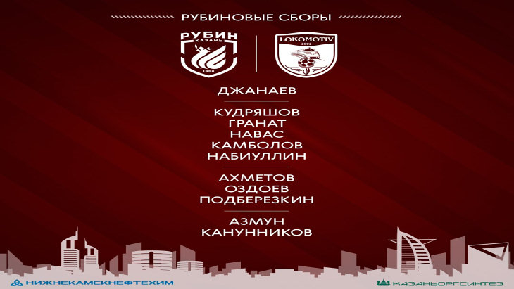 «Рубин» не смог обыграть «Локомотив» из Ташкента в контрольном матче