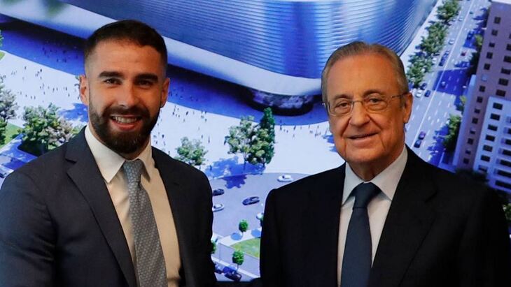 Дани Карвахаль с президентом «Реала» Флорентино Пересом