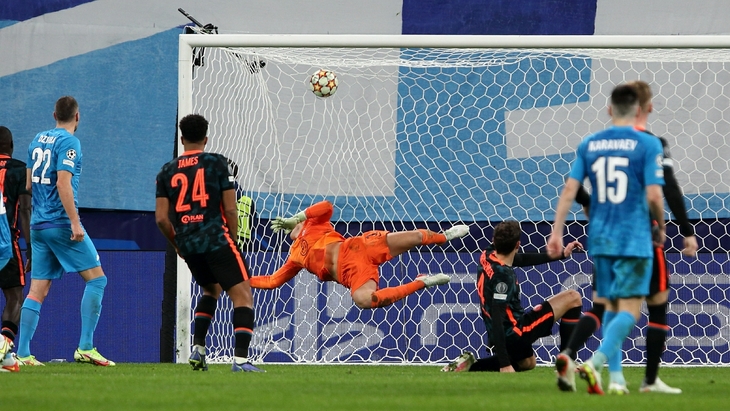 Магомед Оздоев забил третий гол «Зенита» в матче с «Челси» (3:3)