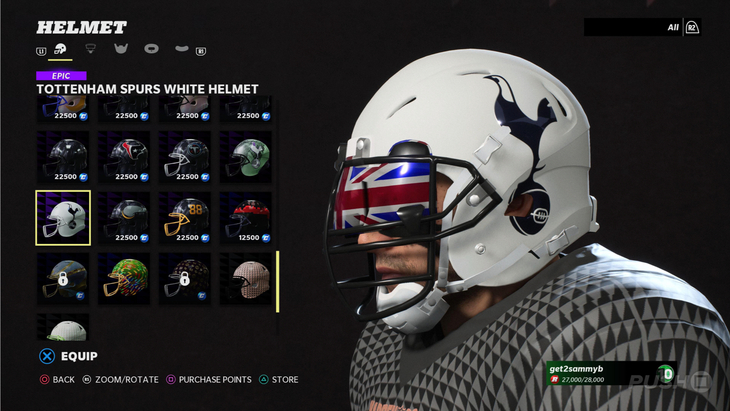 Шлем с лого «Тоттенхэма» в Madden NFL 22