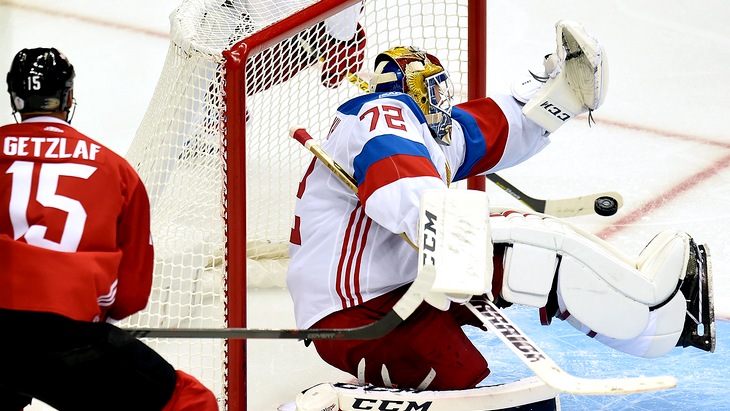 Сергей Бобровский стал лучшим игроком матча Россия — Канада