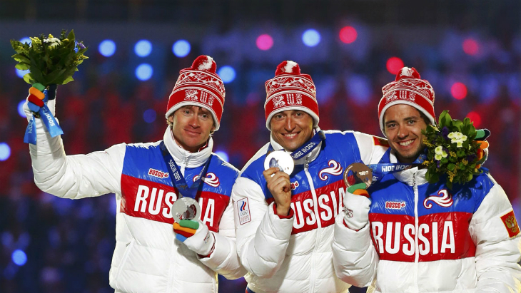 Российские лыжники в Сочи