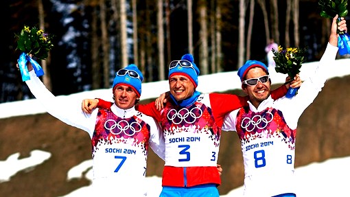Российские лыжники после удачного выступления на Играх в Сочи