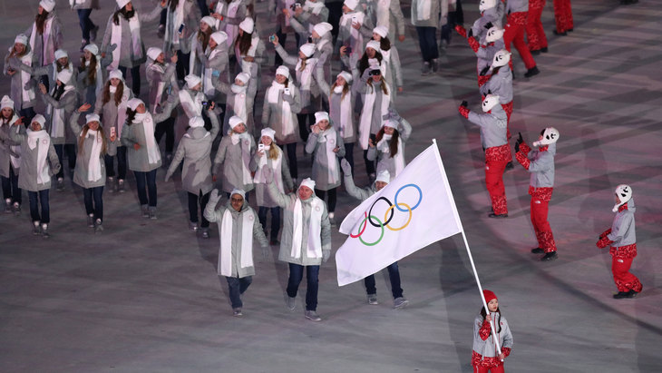 Российские атлеты на церемонии открытия