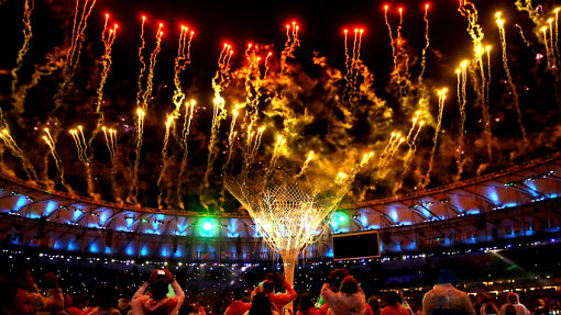Кадр церемонии закрытия Рио-2016