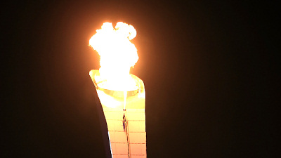Олимпийский огнь на стадионе «Фишт»