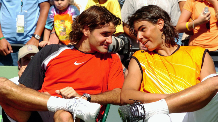 Роджер Федерер и Рафаэль Надаль на заре своей карьеры